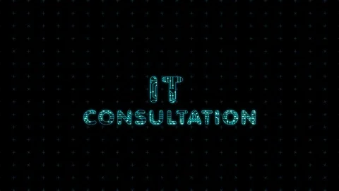 IT consultation, digital animation of text with a microprocessor texture Video stock 106056555