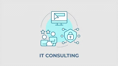 IT consulting blue concept icon animation Stock Footage 344177401
