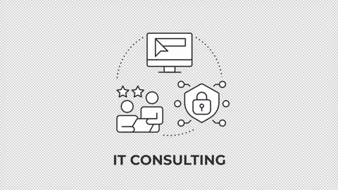 IT consulting line concept icon animation Stock Footage 340576734