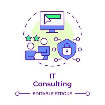 IT consulting multi color concept icon 스톡 일러스트