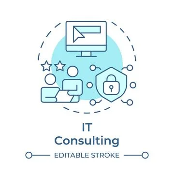 IT consulting soft blue concept icon イラスト素材