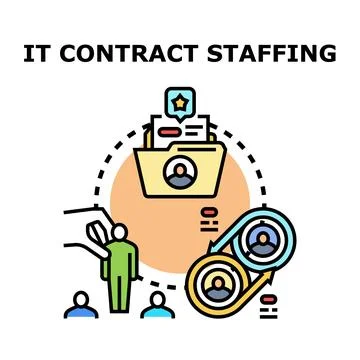 It contract staffing and temporary recruitment concept Stock Illustration
