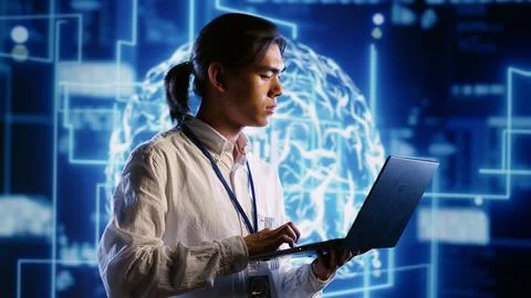 IT contractor working with AI Stock Photos