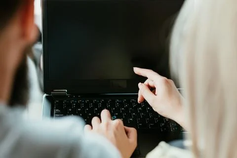 It course communication learning pointing screen Stock Photos