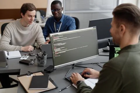 IT Developer Coding on Computer 写真素材