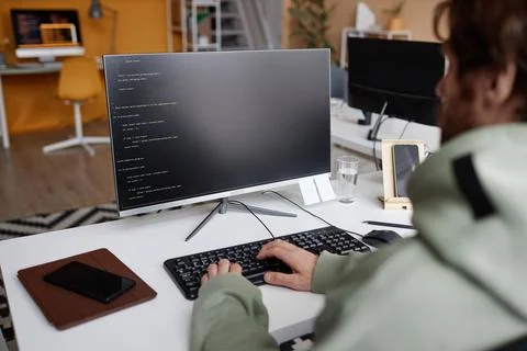 IT Developer Coding in Office Stock Photos