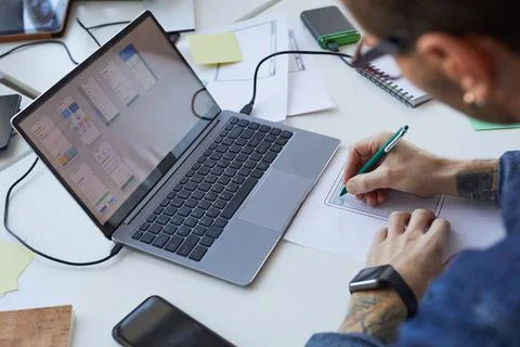 IT Developer Designing Interface Foto stock