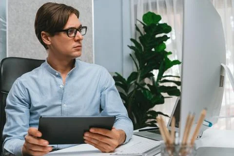 IT developer selecting by point on coding online software. Pecuniary. Stock Photos