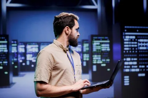 IT developer in server hub 写真素材