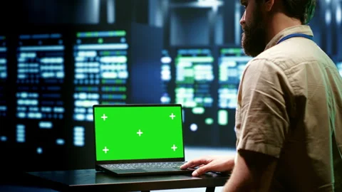 IT developer using mock up laptop 動画素材 246241276