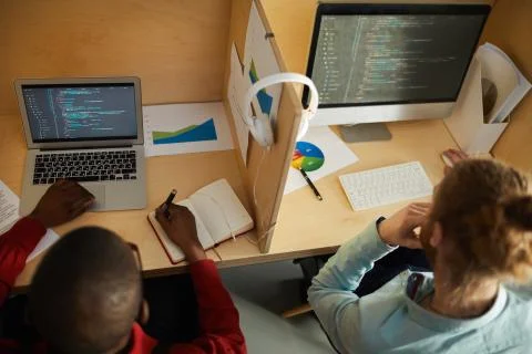 IT Developers at Workplace Stock Photos
