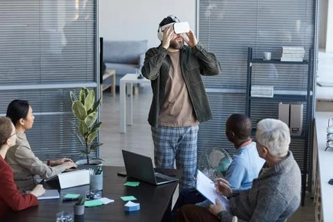 IT Development Team Testing VR Software in Office Stock Photos