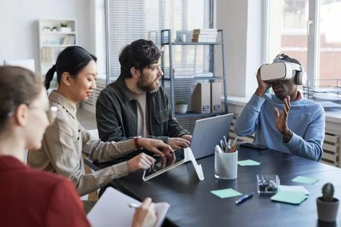 IT Development Team Working on VR Software in Office Stock Photos