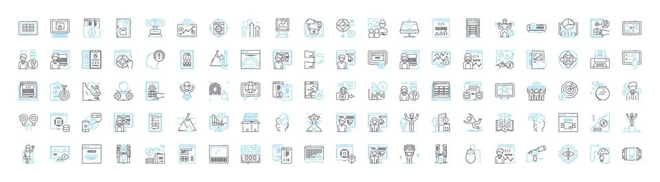 IT development vector line icons set. IT, development, software, coding Stock Illustration