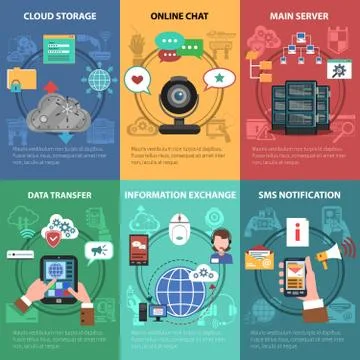 It Device Poster Set Stock Illustration