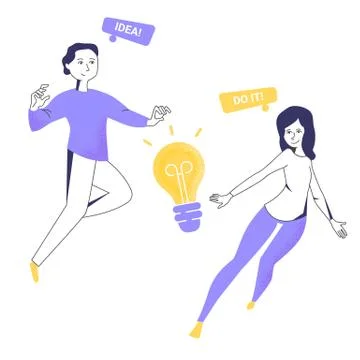 It is devoted to the search for ideas Stock Illustration