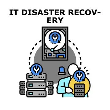 It disaster recovery plan restoring data 스톡 일러스트