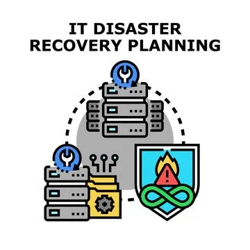 It disaster recovery planning for data security and protection Illustrazione stock