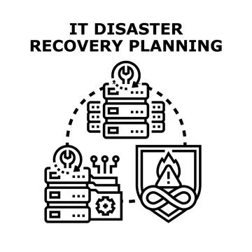 It disaster recovery planning for data security and protection イラスト素材