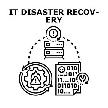 It disaster recovery process restoring system operations from failure Stock-Illustration
