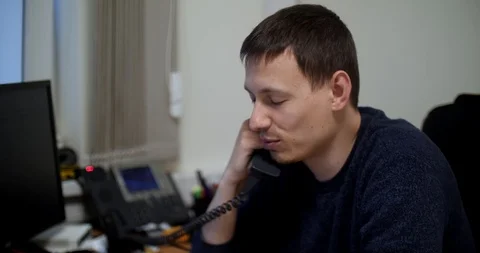 It Engeneer Talking By Phone Stock Footage 102172934