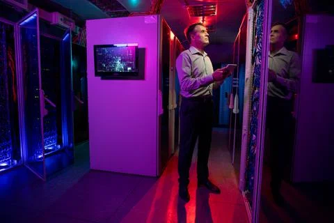 IT engineer controlling network systems 写真素材