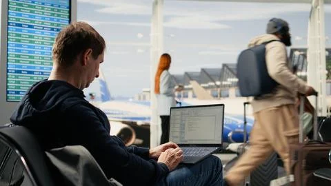 IT engineer creating scripts and managing databases for web platform Stock Photos