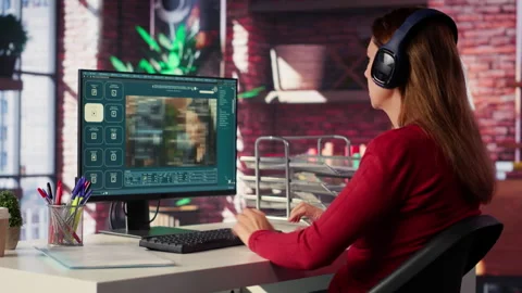 IT engineer at desk generating code algorithm with AI powered chat 스톡 동영상 306108927