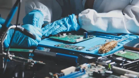 IT Engineer installing Hardware Equipment Development Facility Engineer Mai.. Stock Footage 340187790