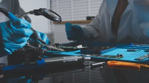 IT Engineer installing Hardware Equipment Development Facility Engineer Mai.. Stock Footage 340187812
