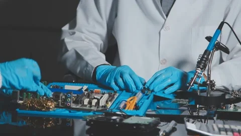 IT Engineer installing Hardware Equipment Development Facility Engineer Mai.. Stock Footage 340187838
