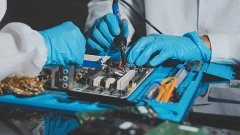 IT Engineer installing Hardware Equipment Development Facility Engineer Mai.. Stock Footage 340187849