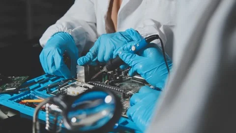 IT Engineer installing Hardware Equipment Development Facility Engineer Mai.. Stock Footage 340187864