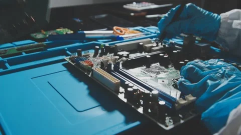 IT Engineer installing Hardware Equipment Development Facility Engineer Mai.. Stock Footage 340187866
