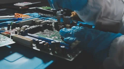 IT Engineer installing Hardware Equipment Development Facility Engineer Mai.. Stock Footage 340187870