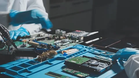 IT Engineer installing Hardware Equipment Development Facility Engineer Mai.. Stock Footage 340187887