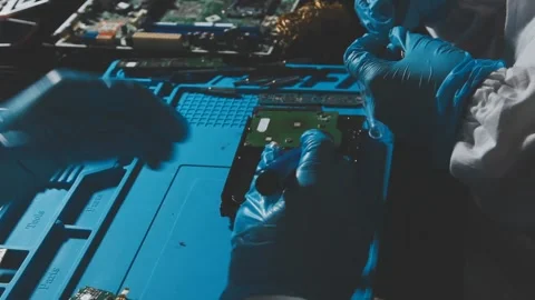 IT Engineer installing Hardware Equipment Development Facility Engineer Mai.. Stock Footage 340187888