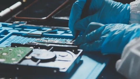 IT Engineer installing Hardware Equipment Development Facility Engineer Mai.. Stock Footage 340187891