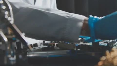 IT Engineer installing Hardware Equipment Development Facility Engineer Mai.. Stock Footage 340187904