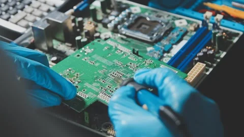 IT Engineer installing Hardware Equipment Development Facility Engineer Mai.. Stock Footage 340187926