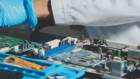 IT Engineer installing Hardware Equipment Development Facility Engineer Mai.. Stock Footage 340187932
