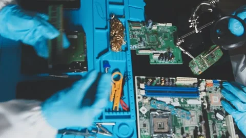 IT Engineer installing Hardware Equipment Development Facility Engineer Mai.. Stock Footage 340187936