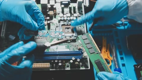 IT Engineer installing Hardware Equipment Development Facility Engineer Mai.. Stock Footage 340187941