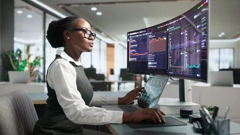 IT Engineer Monitors System Performance And Network Uptime Video stock 345314651