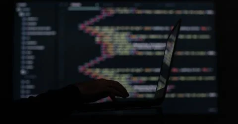 IT engineer, software developer, programmer interacts with a chatbot by creating 写真素材