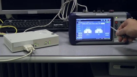 IT engineer test and maintenance telecom equipment in server room, datacenter Video stock 82234644