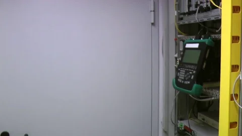 IT engineer test and maintenance telecom equipment in server room, datacenter. Stock Footage 82236832