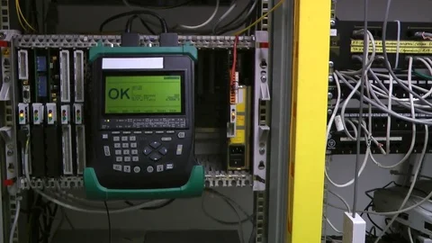 IT engineer test and maintenance telecom equipment in server room, datacenter. Stock Footage 82237512