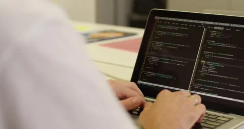 IT Engineer Typing on the Laptop Stock Footage 140125308