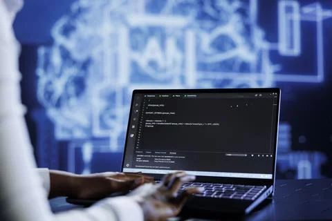 IT engineer updating AI systems 스톡 사진